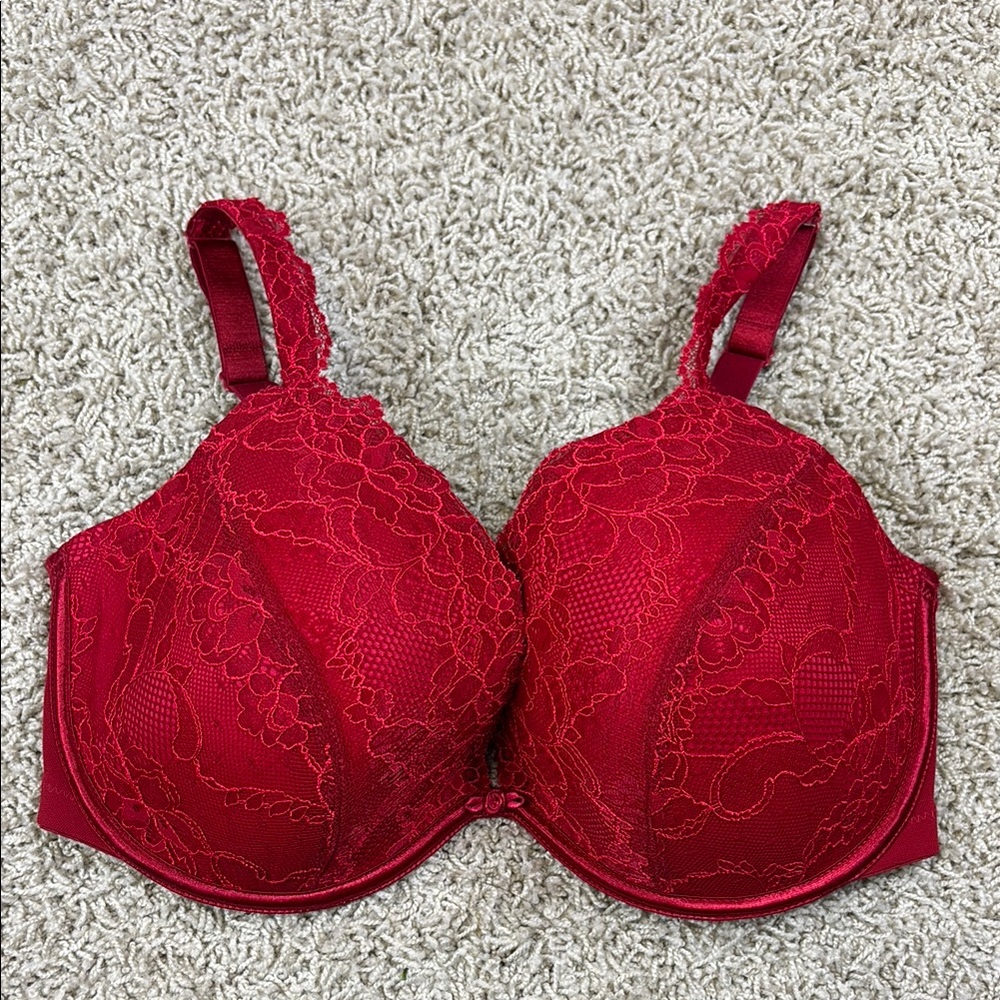 Cacique red lace underwire bra 40DDD